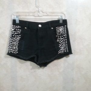 women's forever 21 black shorts w detail gems (AC6